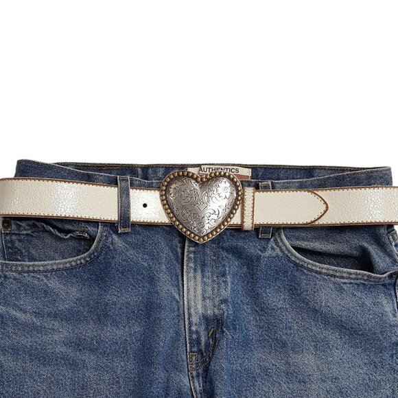 Western Heart Buckle w. Vintage Leather belt